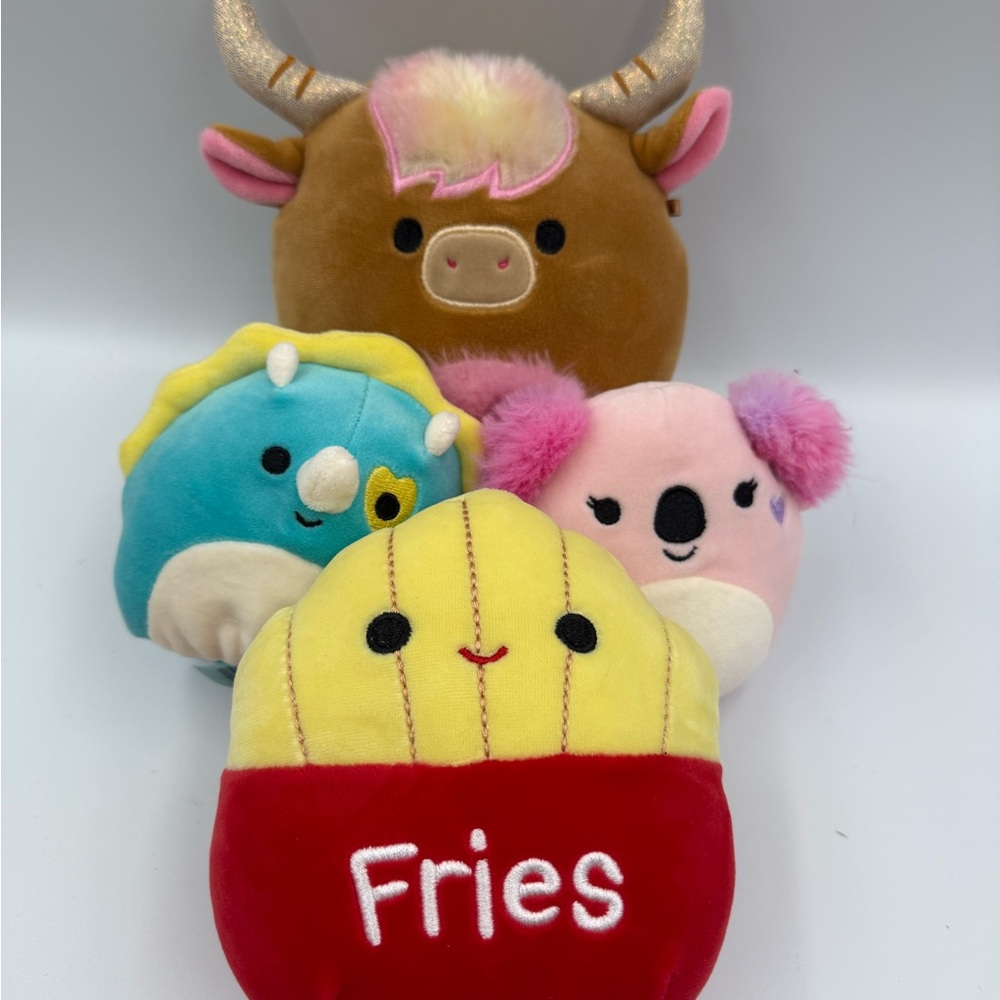 Squishmallows Plush Toy Set - Brown, Blue, Pink, Red, Yellow